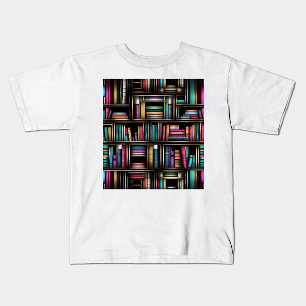 Colorful Library Kids T-Shirt by TheJadeCat